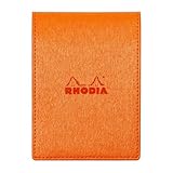 ロディア カバー付き メモ帳 No.11 (A7) メタリックPUレザー オレンジ (ブロックロディア No.11 オレンジ入り/80枚 5mm方眼 PEFC認証取得) RHODIA cfmtpu11or