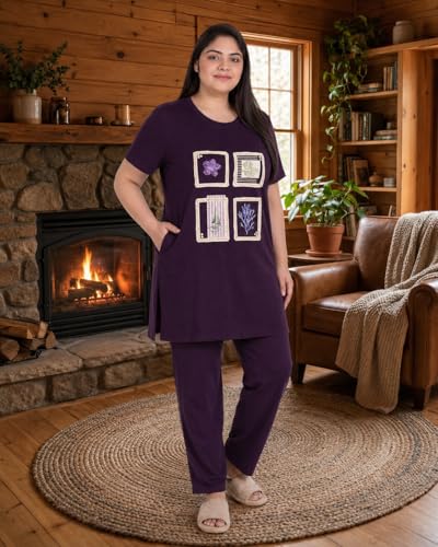 Image of In Love Women's Printed Cotton Plus Size Longline T-Shirt with Pockets | Cotton fabric - soft longline T-shirt with easy plus-size fit