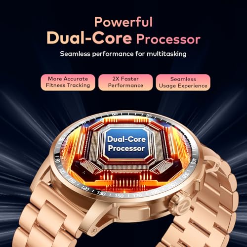 Image of itel Unicorn Max Smartwatch with 1.43 inch AMOLED Display, 1000 Nits Brightness, AI Voice Assistant, Bluetooth V5.3, IP68 Waterproof, 200+ Watch Faces, 100+ Sports Modes (Copper Gold)