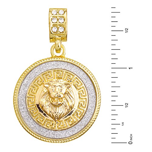 Metaltree98 Fashion Iced Cz Lion Head Medallion Pendant 20" Miami Cuban Chain Necklace Mcp 2048 G (20") #TOP1