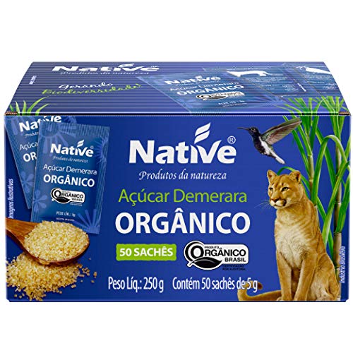 Native Açúcar Demerara Orgânico 50 Sachês De 5G