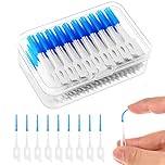 RAYITO 220 Pieces Interdental Brushes, Silicone Dental Brushes Blue Tooth Floss Picks for Braces Oral Cleaning