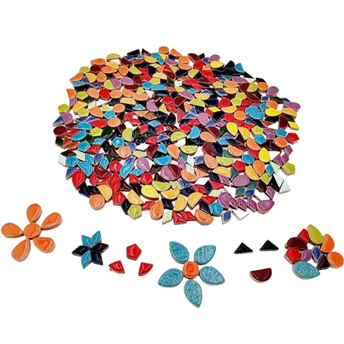 BTMIEY 500 g zufällige Keramik-Mosaikfliesen, DIY Kreative Keramik-Mosaikfliesen für DIY Bastelteller, Blumentöpfe, Vasen, Tassen, Mosaikzubehör (8 Größen) BTMIEY 500 g zufällige Keramik-Mosaikfliesen, DIY Kreative Keramik-Mosaikfliesen für DIY Bastelteller, Blumentöpfe, Vasen, Tassen, Mosaikzubehör (8 Größen)