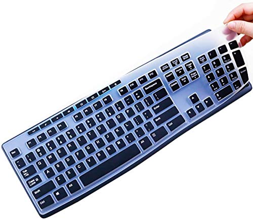 Image of iFyx Keyboard Cover Skin for Logitech Multi-Device Wireless Keyboard Mk295 K200 MK200 K260 MK260 K270 MK270 MK275 Cover Ultra Thin Protective Skins (Black)