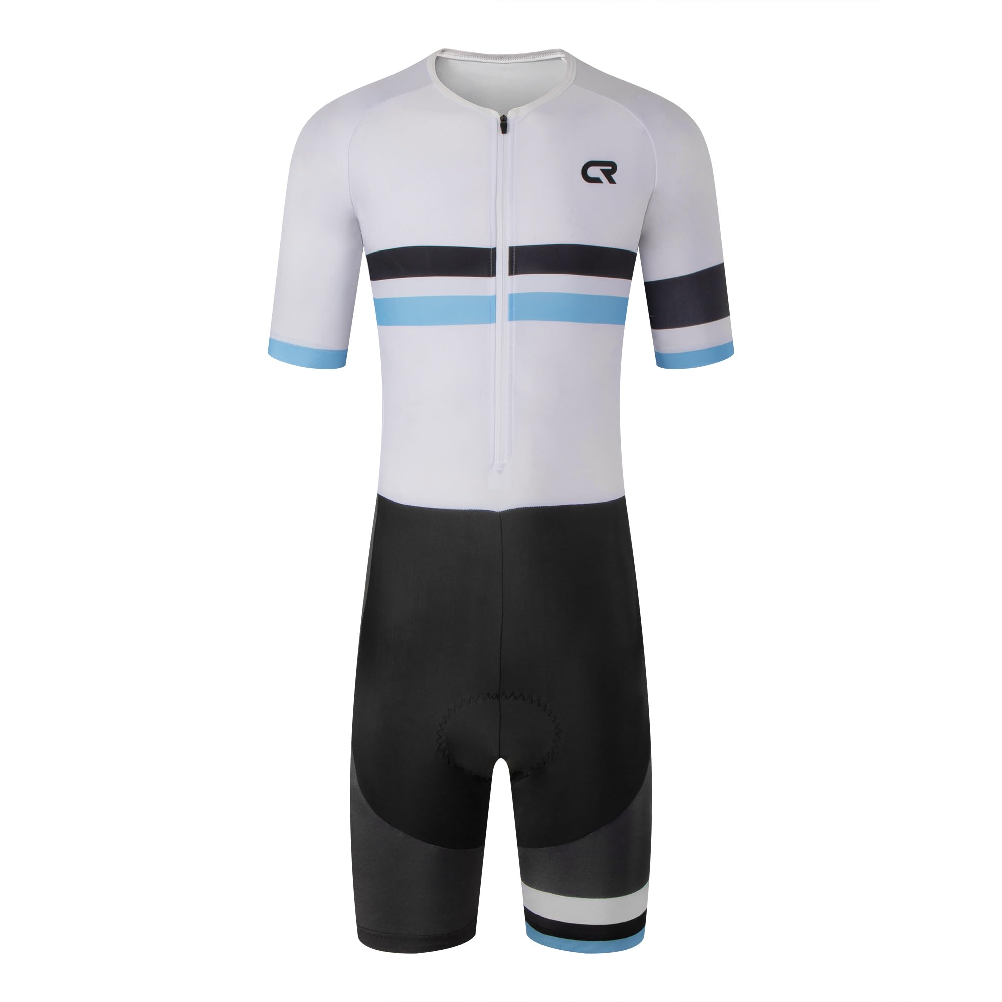CR Men's Cycling Clothing Set Short Sleeve Road Bike Skinsuits Outfit Cycling Jumpsuit with 3D Padded