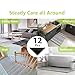 Rabenda 12 Pcs Rug Tape, Non Slip Rug Pads Grippers for Hardwood Floors and Tiles, Reusable Carpet Tape for Area Rugs, Double-Sided Adhesive Rug Stickers Keep Corners Flat (Black)