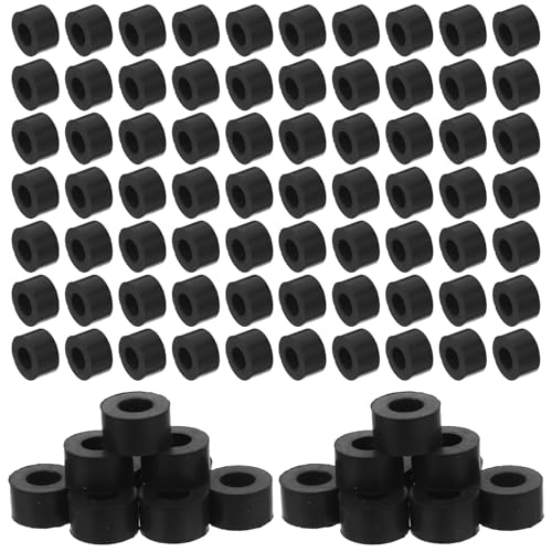LIGIGWASH 100pcs Black Rubber Vibration Dampers O Shape Od X Thick Anti-vibration Mounting Washers for Machinery Noise Reduction and Shock Absorption