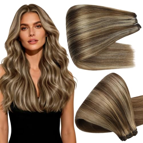 Full Shine 24 Inch Invisible Weft Hair Extensions 130G Remy Hair Weft