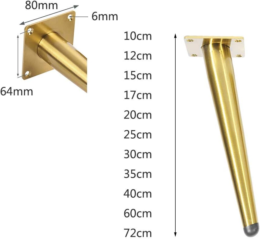 4pcs Furniture Legs Furniture Feet Tilt Metal Table Legs Supporting Feet Sofa Legs Cabinet Legs,Hardware Furniture Accessories,Furniture Replacement Legs,Gold(25cm)