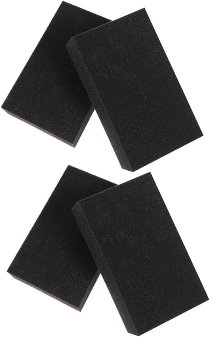 Amosfun 4pcs Black Car Washing Sponge Set Sturdy Cleaning Sponges for Auto Detailing and Car Care Supplies