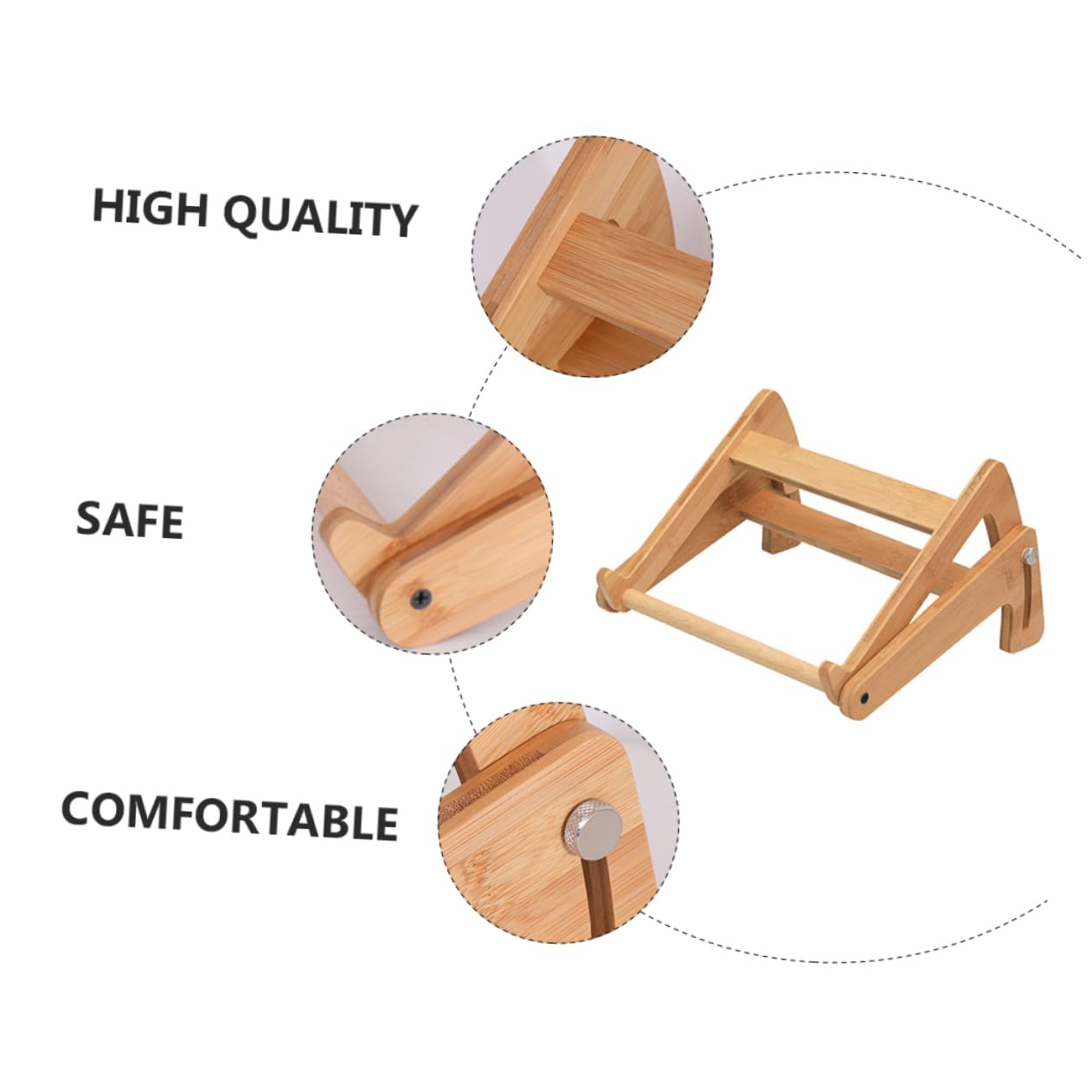 KOMBIUDA Supporto Laptop in Legno Altezza Regolabile e Design Cavo, Scrivania Portatile per Laptop, Stabile e Antiscivolo per Casa e Ufficio