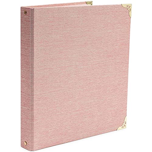 Paper Junkie Light Pink 3 Ring Binder With 1.5 Inch Rings, Decorative Linen File Folder With Gold Hardware For Office Supplies, Planner, Portfolio, 250 Sheet Capacity (11.5 X 10.5 In) #TOP5