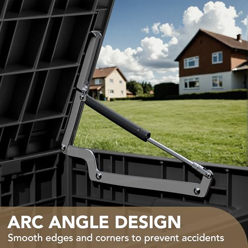 image for Devoko 85 Gallon Deck Box Lockable Resin Outdoor Storage Box waterproo