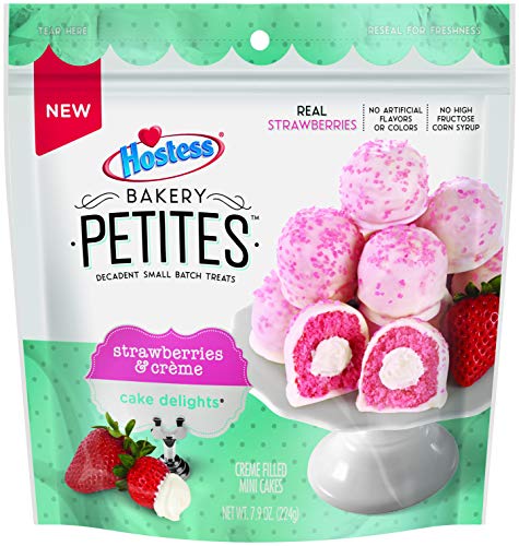 NEW! Hostess Bakery Petites Strawberry Creme Filled Mini Cakes 7.9 Oz, (1 Per Order)