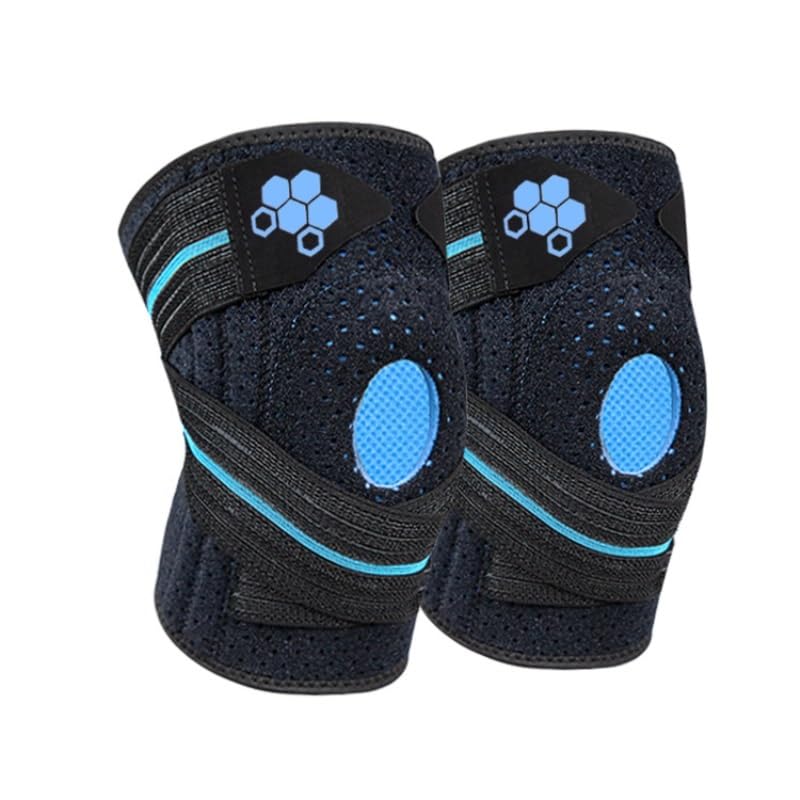 Breathable Straps With Pressure Adjustable Sports Outdoor Knee Pads with Silicone Spring Strip Support