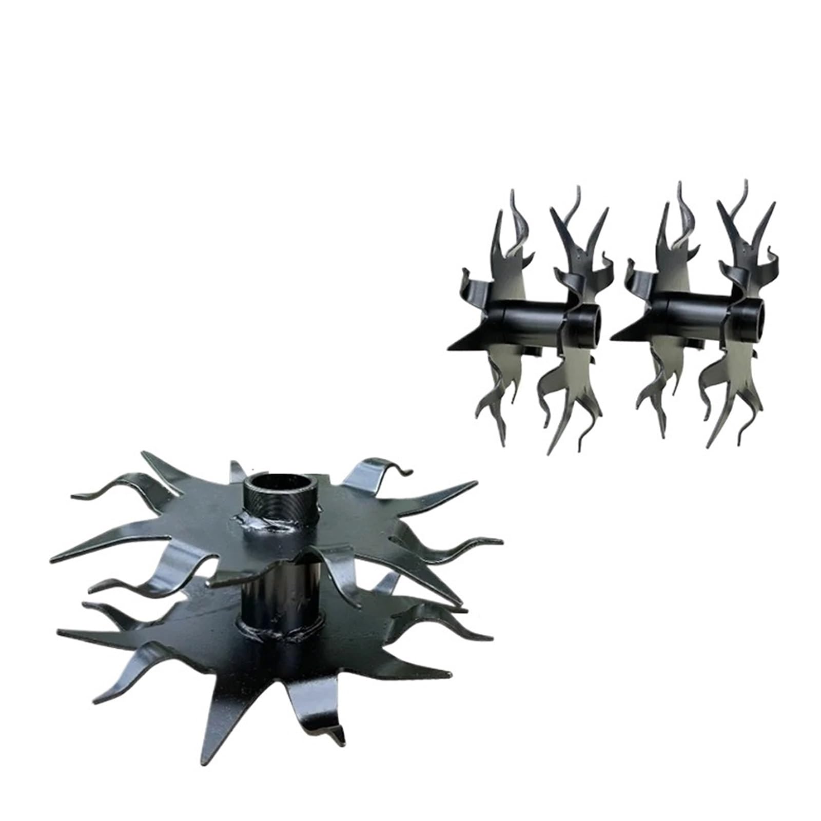 Conjunto de cuchillas for cortacésped, juego de cuchillas de ángulo recto con dientes de cultivador, abridor de surcos, ruedas de deshierbe, ajuste Universal(Sharp wheel)