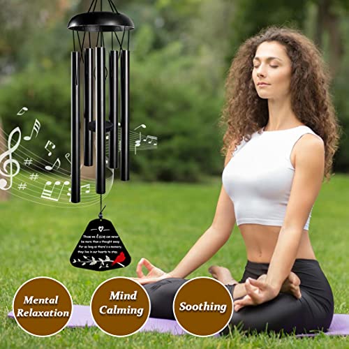 Image of Memorial Wind Chimes,Sympathy Gift for Loss of Mother Father,30inch Sympathy Windchimes for Loss of Loved One,Cardinal Wind Chimes Outdoors Decor