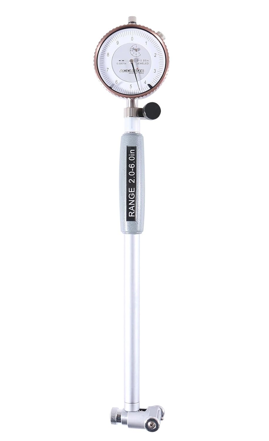 Accusize Industrial Tools 2-6 inch by 0.0001'' Dial Bore Gauge Set, 6'' Stem Length, Ee20-1006