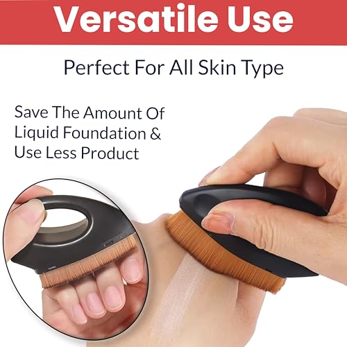 Image of TEMPERIA (1 pcs) Foundation Brush for Face Makeup for Women - Foundation Blending Kabuki Brush with Protective Case - Compact Travel Friendly, Ergonomic Design (MN01)