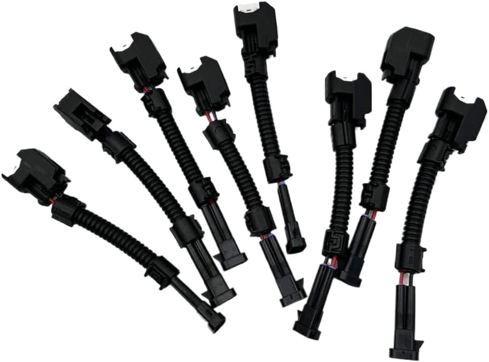 8Pcs EV6 Female to Male Fuel Injector Connector Adapter Compatible with L1O8EV6-DO0226 Engine Applications