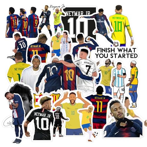Image of Pack of 35 Random Neymar Jr. Stickers for Laptop /Mobile /Mobile /Journal /Diary /Guiatar etc. (Pack of 35) (Neymar)