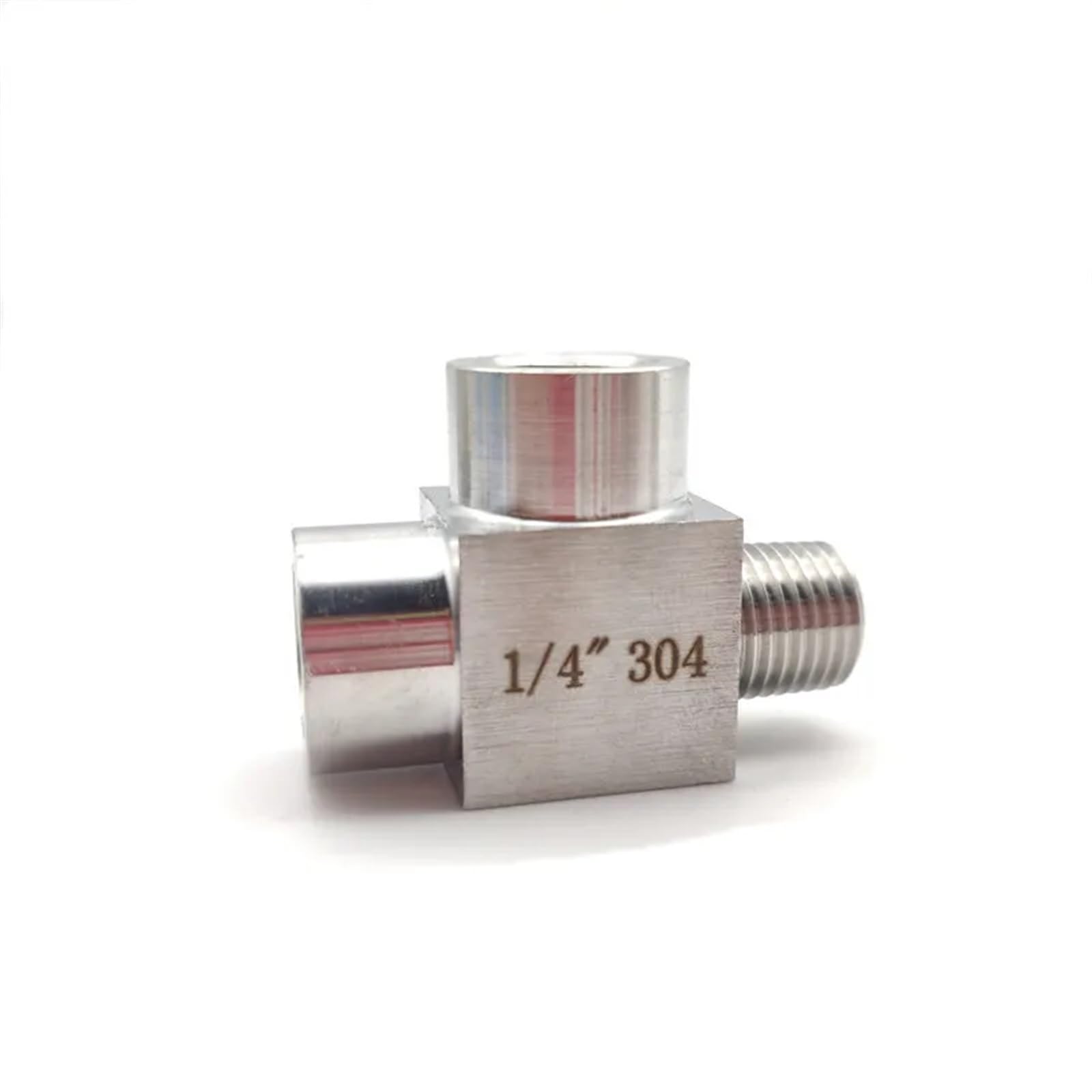 3-drożne męskie złącze gwintowane ze stali nierdzewnej, 1/8 "1/4" 3/8 "1/2", adapter wysokociśnieniowy (45359, żeński-męski-żeński)