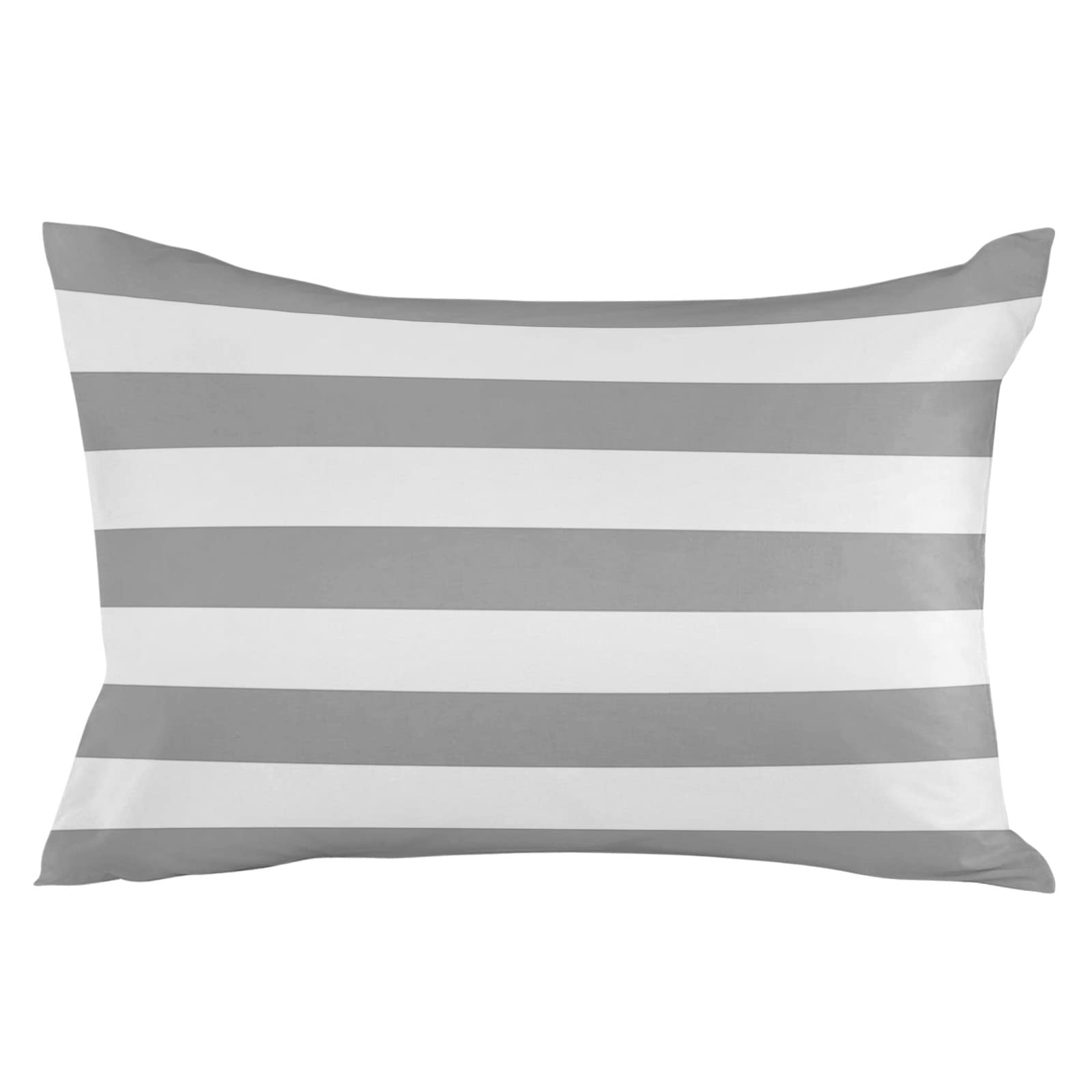 JasmineM Outdoor Pillow Covers 20x12 Waterproof Polyester Throw Pillow Covers, Gray White Stripes Decorative Pillowcases Garden Cushion Case for Patio Couch Sofa Decoration Set of 2, Geometric