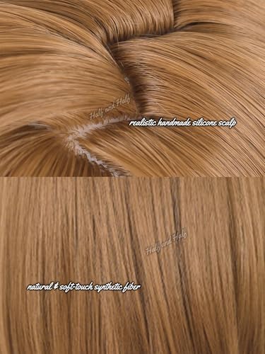 Image of Half and Half Short Deep Brown Straight Anime Cosplay Wig for Women 15'' Deep Brown Wigs with Side Part Bangs Synthetic Hair Wigs for Halloween Party Daily Costumes