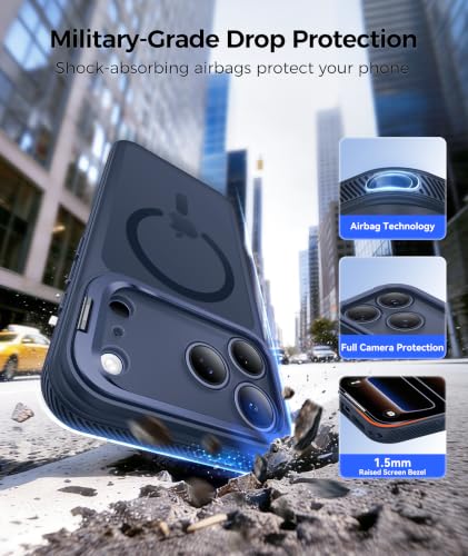 Image of FNTCASE for Phone Pro Case 18 Series /Phone 17 Pro Case with Stand Deep Blue