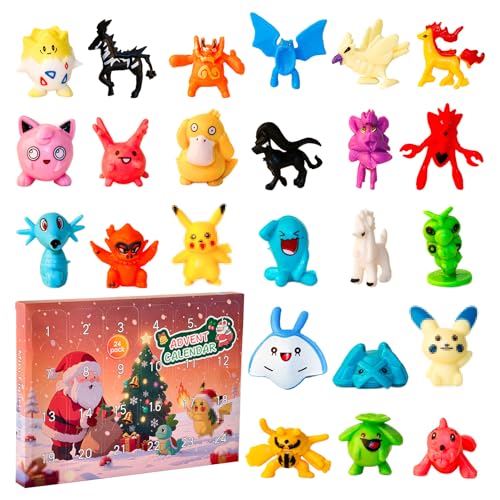 YFCHOTI Adventskalender 2025 Figuren für Kinder, 24 Mini Cartoon Anime Spielzeugfiguren, Weihnachtskalender Sammelfiguren, Countdown-Geschenke mit Täglichen Überraschungen für Jungen und Mädchen