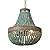 Newrays Wood Bead Chandelier Pendant Gray Blue Finishing Bohemian Boho Beachy Ceiling Lamp Light Fixtures (19.88 in*21.65 in)