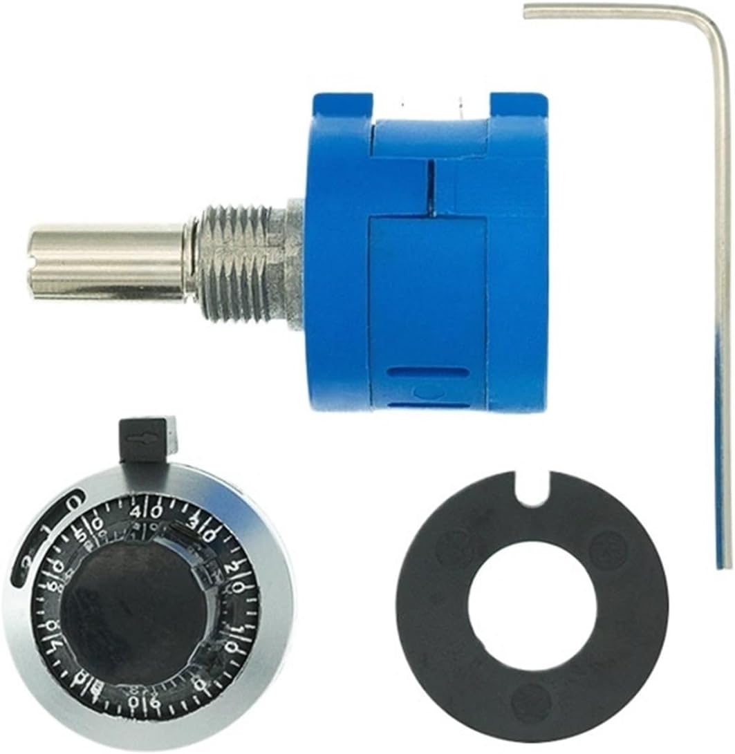 10pcs 3590S-2-103L 3590S 10K ohm Precision Multiturn Potentiometer 10 Ring Adjustable Resistor + Turns Counting Dial Rotary Knob(100K Ohm)