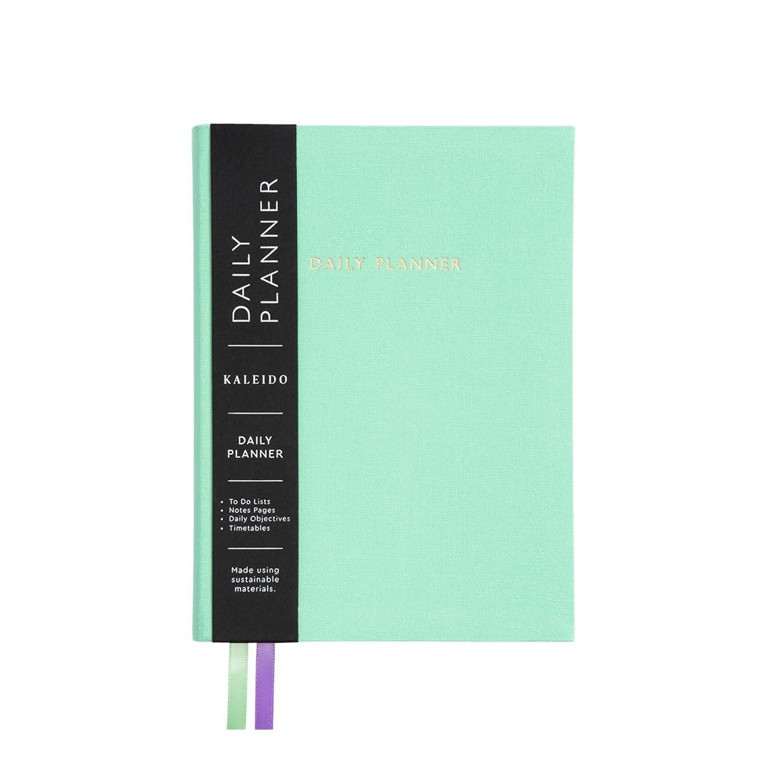 Undated Daily Planner Notebook | To Do Lists Hourly Schedule Note Pages | B6 | Mint