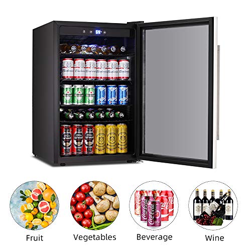 Kismile 4.5 Cu.ft Beverage Refrigerator and Cooler 145 Can Mini