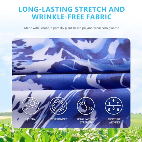 BASSDASH Men's UPF 50+ Wrinkle-Free Fishing Shirt Long Sleeve Casual Tee with Breathable Mesh for Hiking Running SR01M3