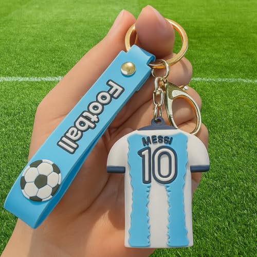 Image of Football jersey Keychain | Ronaldo key chains | messi Keychain | 3D Cute silicone key chain for bike men | soccer Keyring gifts for boys | anime key holder for bag