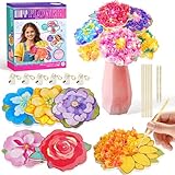Vinkp Flower Bouquet Art Craft Kit, Arts and Crafts for Kids Ages 4-8, Poke Kit with with 6 Flowers & 6 Light Strings, Mess-Free for Girls & Boys, Craft Gift for Girls Ages 4, 5, 6, 7, 8+