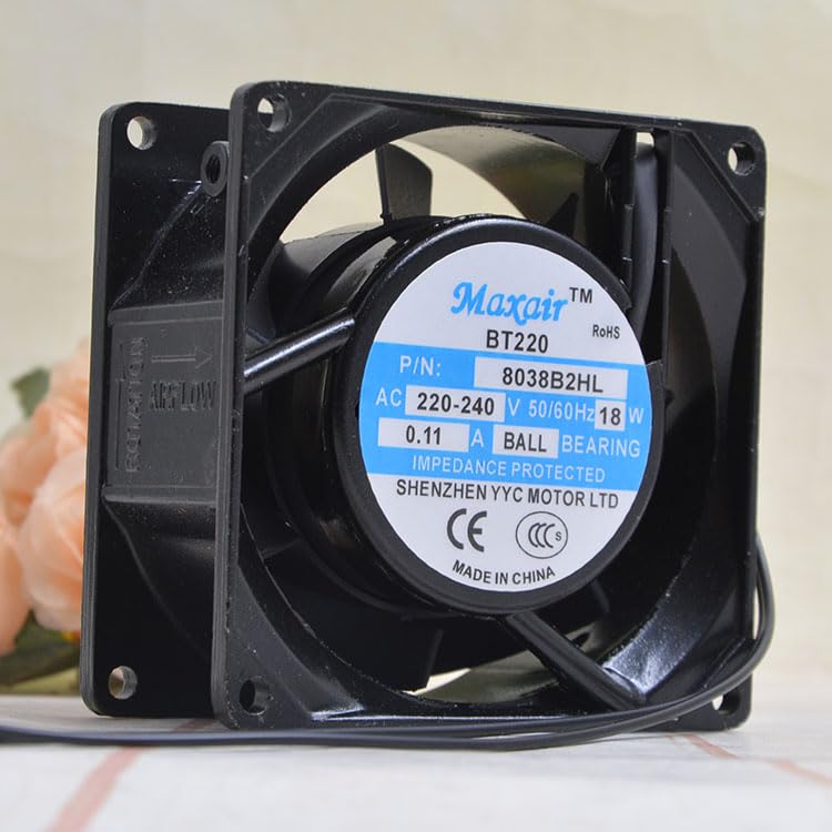 BT220 8038B2HL 220V 0.11A 8cm Metal High Temperature Resistant Cabinet Axial Fan