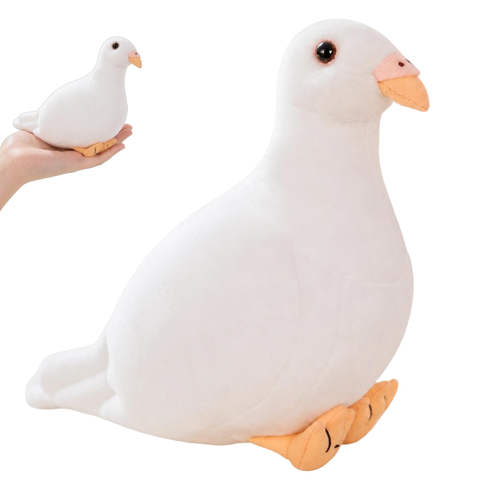 PYuWejn 1 Pigeon Plush, White Pigeon Teddy, Soft Cuddly Toy for Bird Lovers