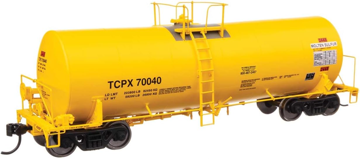 Walthers Proto 920-100066 HO Scale 40' Trinity 14,000-Gallon Molten Sulfur Tank Car - Ready to Run - TCPX #70040