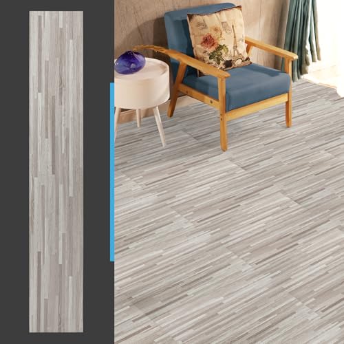 Image of Art3d 36-Pack Wood Texture Peel and Stick Vinyl Flooring Tiles, Dusty Grey