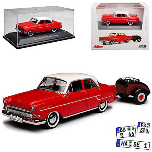Preisvergleich Produktbild Schuco Opel Kapitän mit Anhänger Westfalia 1 / 43 Modell Auto