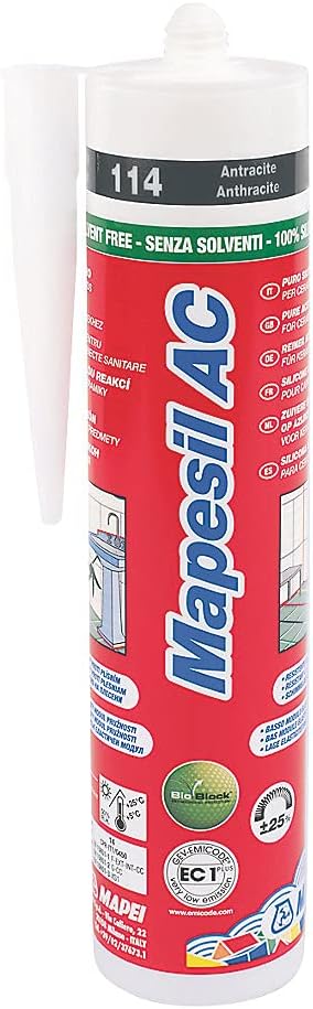 Mapei Mapesil AC Mould Resistant Silicone Sealant Anthracite 114