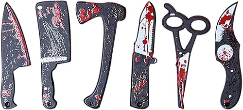 6 piezas de cuchillos de Halloween encantos cortador de terror tijeras forma colgante DIY fabricación de joyas artesanía casa de muñecas pequeño