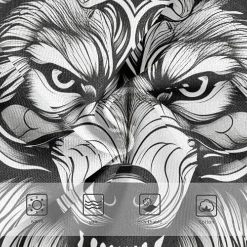 Toddler Underwear Floral 2t Cotton Panties Little Girl Animal Briefs Girls Undies Black White Wolf Head3