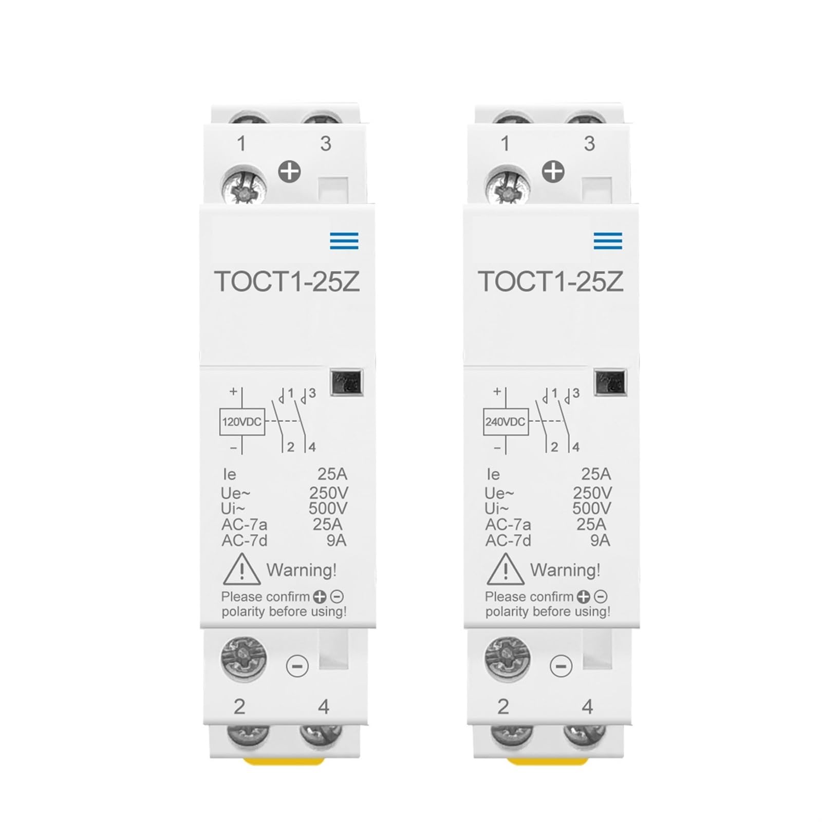 GVBAEPIEO 2P 25A DC 12V 24V Coil 220V/230V 50/60HZ Din Rail Household Ac Modular Contactor 2NO Or 1NO 1NC 1Pcs(DC 24V 1NO 1NC)
