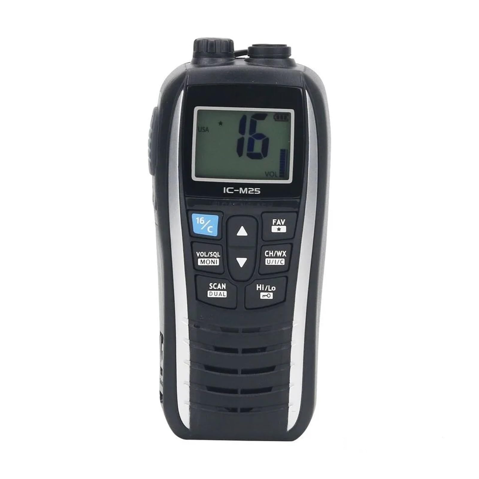 IC-M25 5W Radio marina portátil VHF LCD de mano ligero impermeable
