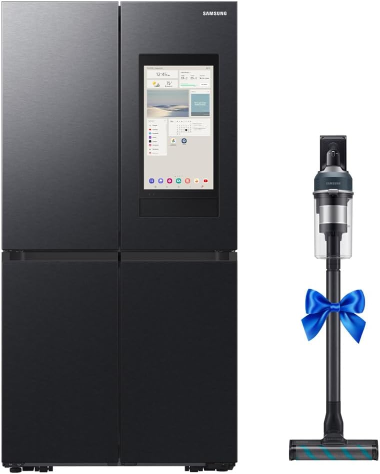 809L Gross T Style French Door Refrigerator with 21.5" Family Hub + Samsung Jet 95 Cordless Stick Vacuum Cleaner 210W Suction Power