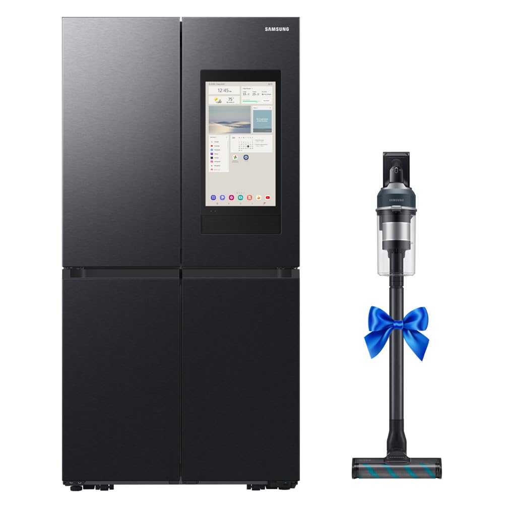 Samsung 809L Gross T Style French Door Refrigerator with 21.5" Family Hub + Samsung Jet 95 Cordless Stick Vacuum Cleaner 210W Suction Power