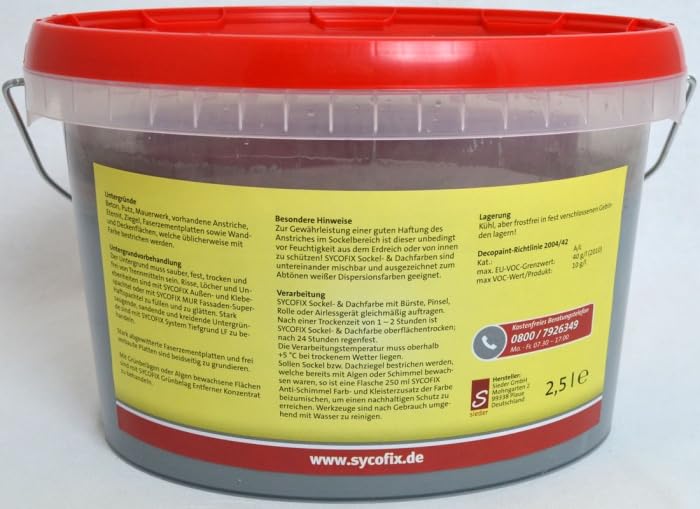 Sycofix Sockel- und Dachfarbe Steingrau 2,5 l